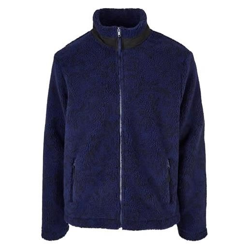 Urban Classics aop sherpa jacket, giacca, donna, blu (darkbluedamast), 5xl