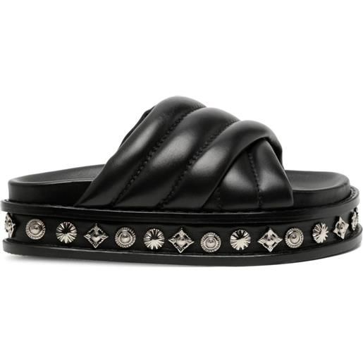 Toga sandali slides con decorazione - nero