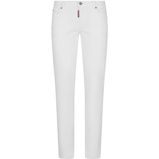 Dsquared2 jeans slim a vita bassa - bianco
