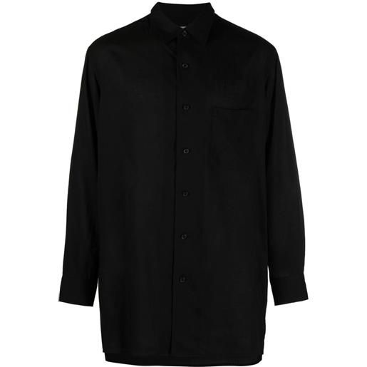 Yohji Yamamoto camicia con maniche a spalla bassa - nero
