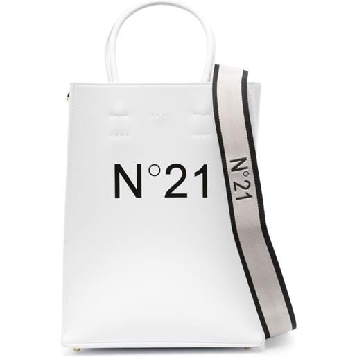 Nº21 borsa tote con stampa - bianco