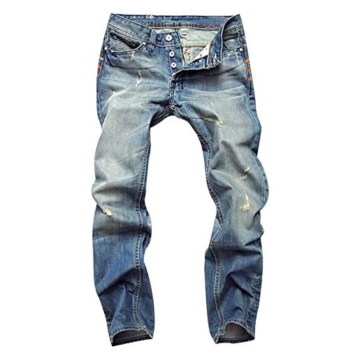 vokkrv 2023 jeans uomo elasticizzati slim fit pantaloni lunghi casual denim stretch skinny moda jean sportiva jogging pantaloni con tasca autunno inverno pantaloni jeans