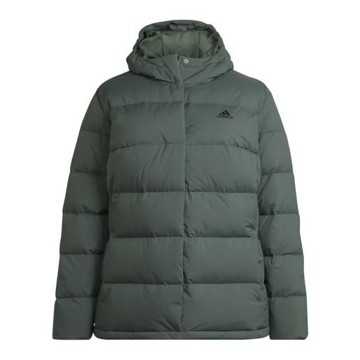 adidas helionic hooded down jacket (plus size) giacca, green oxide, 4xl women's