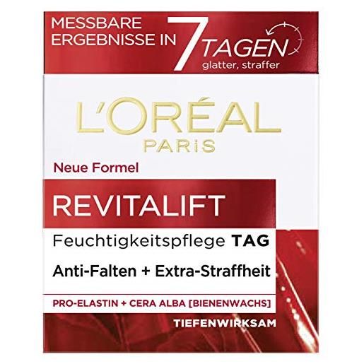 L'Oréal Paris crema giorno revitalift, trattamento anti-invecchiamento, antirughe e extra tonificante, pro-elastina e cera d'api, 50 ml