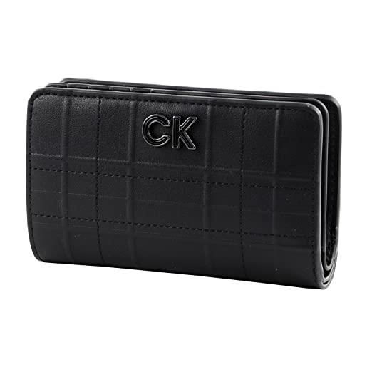 Calvin Klein re-lock billfold french wallet quilt ck black