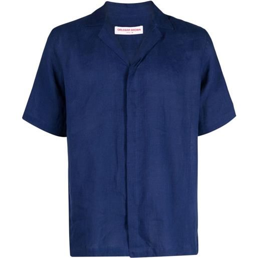 Orlebar Brown camicia con revers a lancia - blu