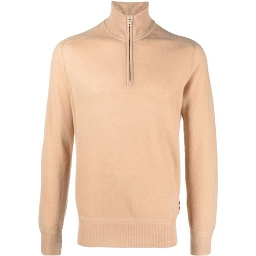 Orlebar Brown maglione con mezza zip lennard - toni neutri