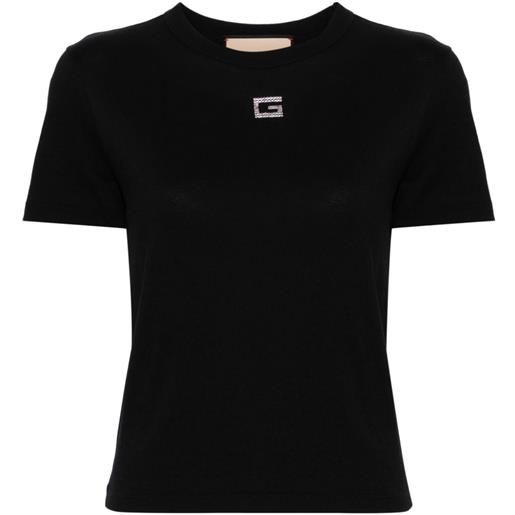 Gucci t-shirt con decorazione cristalli - nero