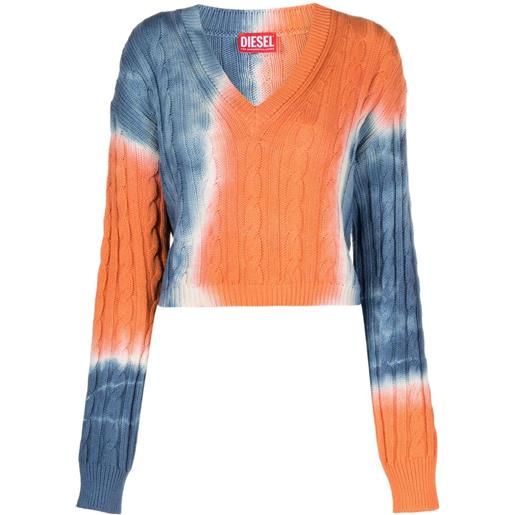 Diesel maglione con fantasia tie-dye m-janel - arancione