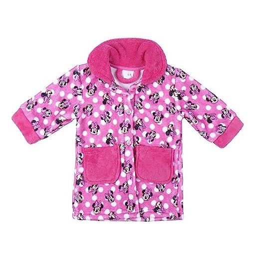 Disney minnie mouse children fleece baby bathrobe girls-official licence vestaglia, rosa, 18 mesi unisex kids