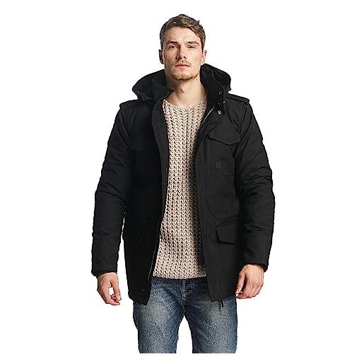 Vintage Industries darren parka uomo giacca invernale nero m 65% poliestere, 35% cotone
