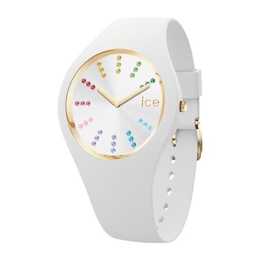 ICE-WATCH orologio analogico al quarzo da donna con cinturino in silicone 021342, bianco (rainbow white)