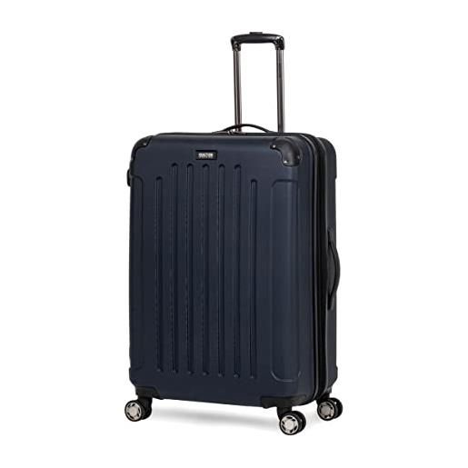 Kenneth Cole renegade luggage expandable 8 ruote spinner lightweight hardside cabin bag suitcase, blu mare, 28-inch checked, renegade_collection