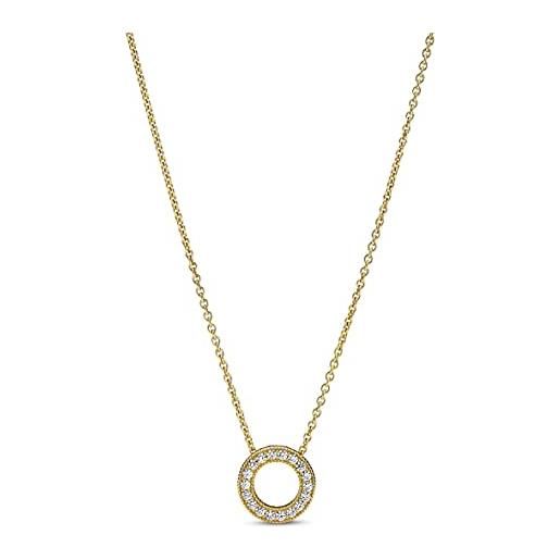 PANDORA - catena per collana argento sterling zirconia_cubica signature donna, oro, one size - 367436c01-45