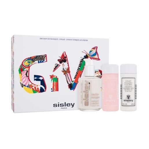 Sisley give the essentials gift set cofanetti emulsione viso ecological compound day and night 125 ml + latte struccante lyslait cleansing milk with white lily 100 ml + acqua per il viso floral toning lotion 100 ml per donna