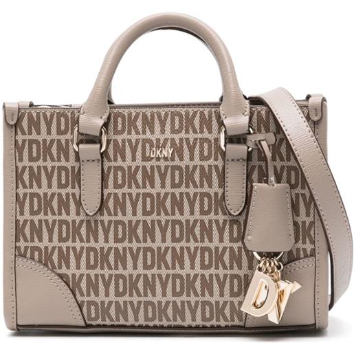 DKNY borsa tote con monogramma - marrone
