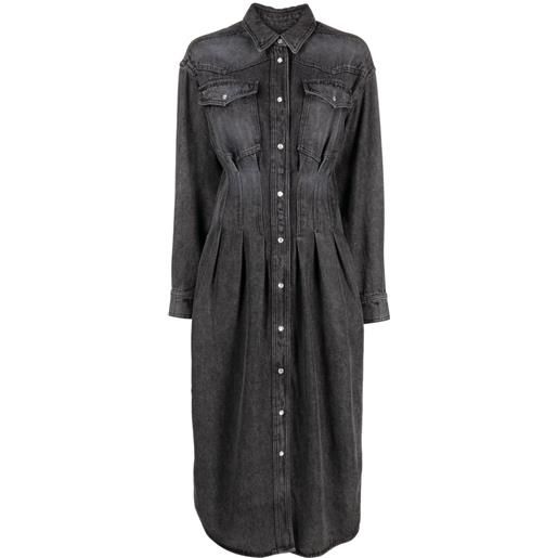 MARANT ÉTOILE button-up jeans maxi dress - grigio