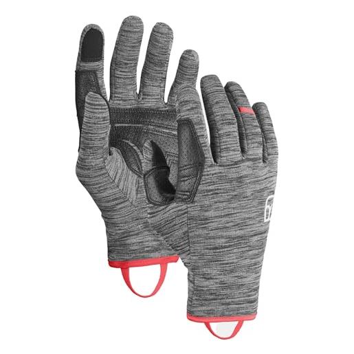 ORTOVOX fleece light glove w, guanti sportivi donna, black steel blend, m