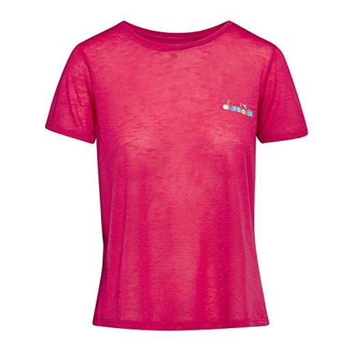 Diadora - maglietta da donna per allenamento berry, colore argento, xs