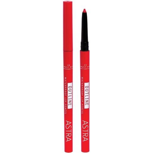 Astra matita labbra waterproof outline lip pencil 5 must red
