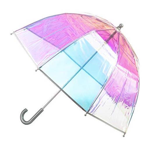 Totes ombrello trasparente a bolle per bambini con impugnatura facile, trasparente iridescente, kids - 37, ombrello trasparente a bolle per bambini con impugnatura facile per ragazzi e ragazze
