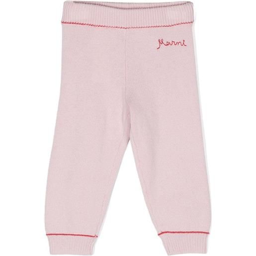 Marni kids pantalone in lana rosa