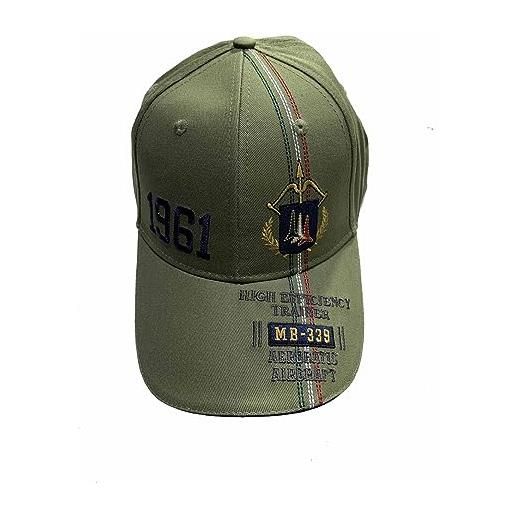 Aeronautica Militare cappellino baseball ha1149, cuffia, cappello, berretto, frecce tricolori (verde militare)