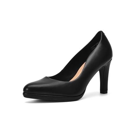 DREAM PAIRS donna tacco scarpe eleganti con alto comodo salone tacchi alti classici per con piattaforme per lavoro aziendali camoscio nero sdpu2441w-e taglia 37 (eur)