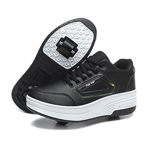 LYBANG bambini skateboard scarpe sportive con doppia rotelle retrattile sneakers outdoor multisport moda running calzature da ginnastica per bambini regalo di compleanno