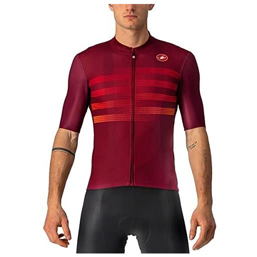 Castelli endurance pro jersey maglia lunga, bordeaux/red-orange, m unisex-adulto