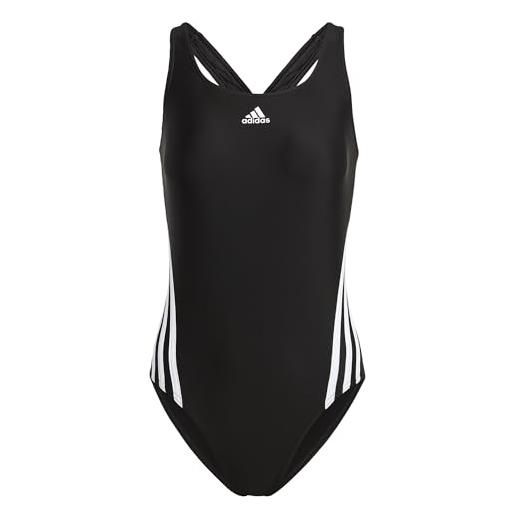 adidas 3-stripes, costume da nuoto, donna, nero (black/white), 52