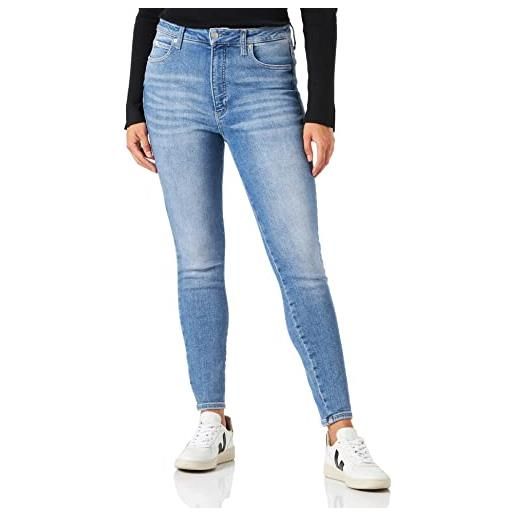 Calvin Klein jeans high rise super skinny ankle j20j219506 pantaloni, denim (denim light), 32w donna