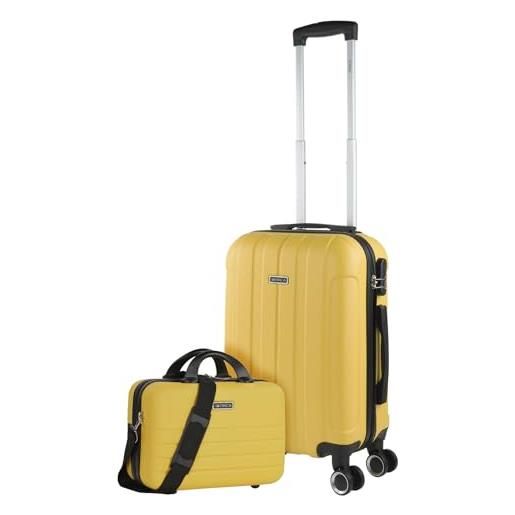 ITACA - valigia bagaglio a mano 55x40x20 - trolley bagaglio a mano, trolley cabina, valigie, trolley 55x40x20 771150b, giallo