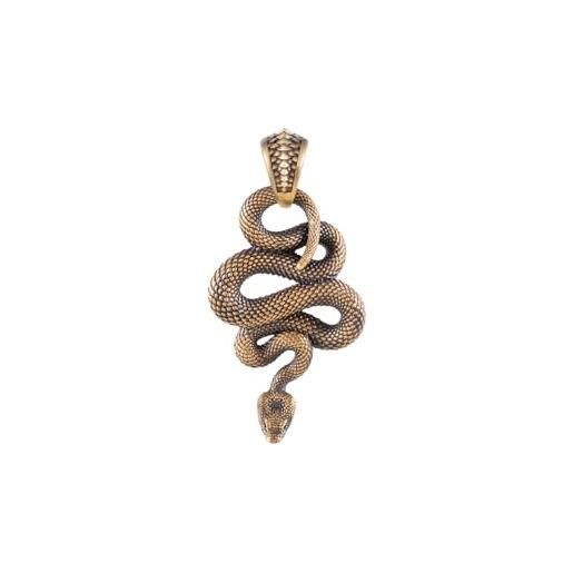 COPPERTIST.WU ciondolo per collane di serpenti da uomo, vecchio gotico animale serpente gioielli, design originale fatto a mano ciondolo (ottone)