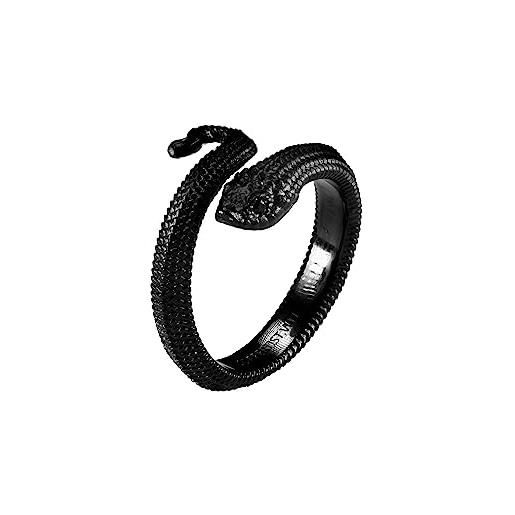 COPPERTIST.WU anello serpente hognose in ottone placcato nero, anelli donna regolabili, gioielli estetici gotici vintage (57)
