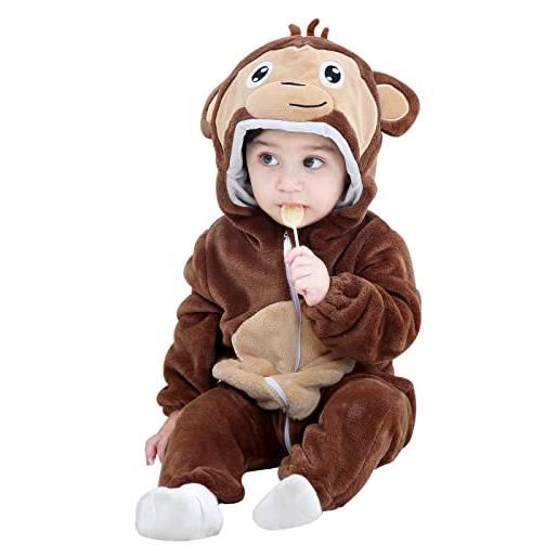 WOOKIT tutina per neonato unisex invernale con cappuccio cartoon pagliaccetto neonato per ragazzi e ragazze 0-36 mesi-tigre1-120