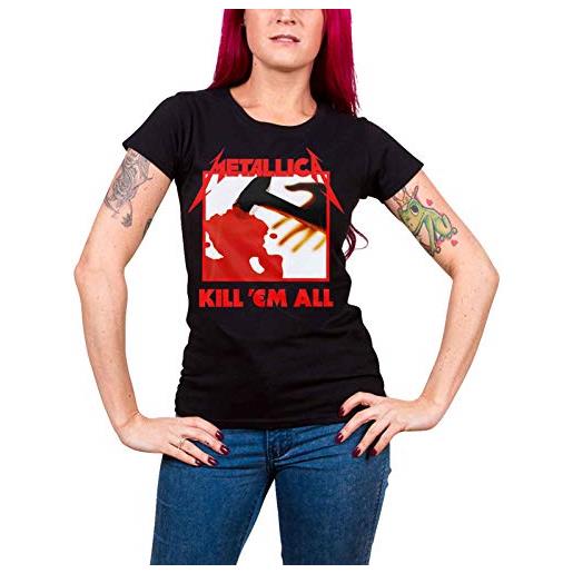 Metallica 'kill em all tracks' (black) womens fitted t-shirt (medium)