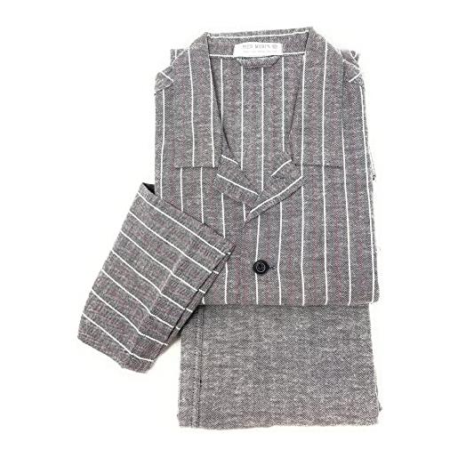 Bip Bip pigiama da uomo classico con collo a camicia in pura flanella calda di cotone art. E 020005 (xxl, oceano)
