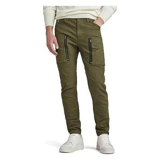 G-STAR RAW zip pocket 3d skinny cargo pants, jeans uomo, verde scuro (dark olive d21975-d504-c744), 34w / 30l