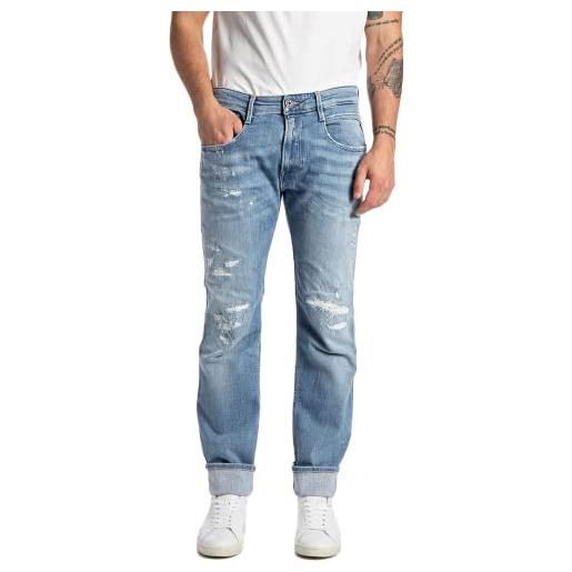 REPLAY anbass aged, jeans uomo, blu (009 blu medio. ), 30w / 30l