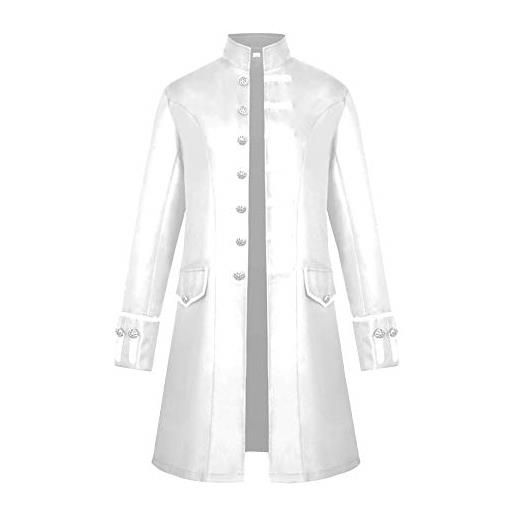 ShiFan cappotto medievale uomo gothic steampunk giacca blazer tops outwear manica lunga bianco l