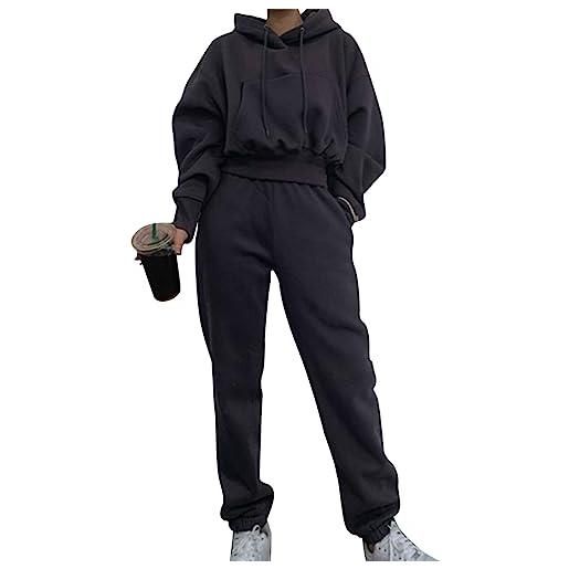 MJGkhiy tuta sportiva donna completa invernale pantalone tuta donna invernale pullover felpa e pantaloni tute set outfit jogging suit curvy jogging completo tute sportive da passeggio