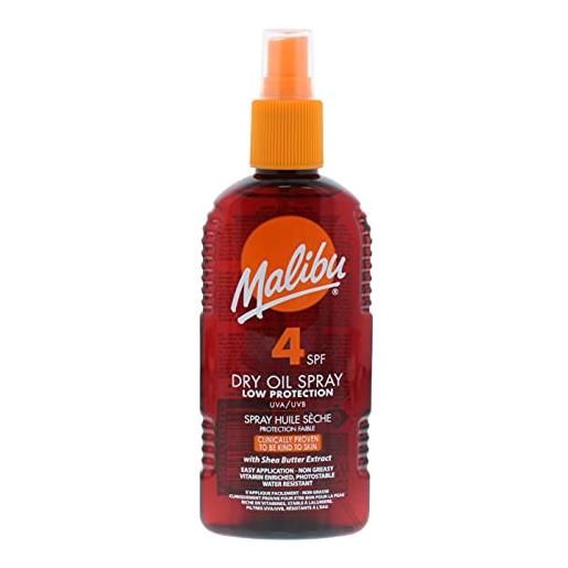 Malibu dry oil crema solare spray spf4 (200ml)