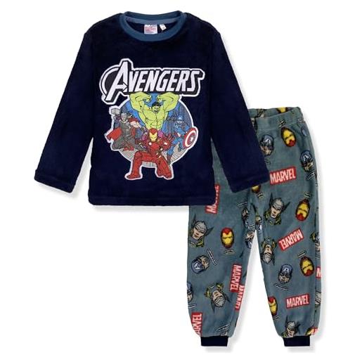 Marvel pigiama per bambino avengers in pile invernale 6267
