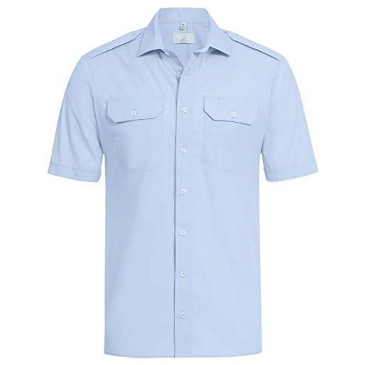 GREIFF camicia da pilota da uomo 1/2 corporate wear 6731 basic regular fit, blu, 42 it/42 it