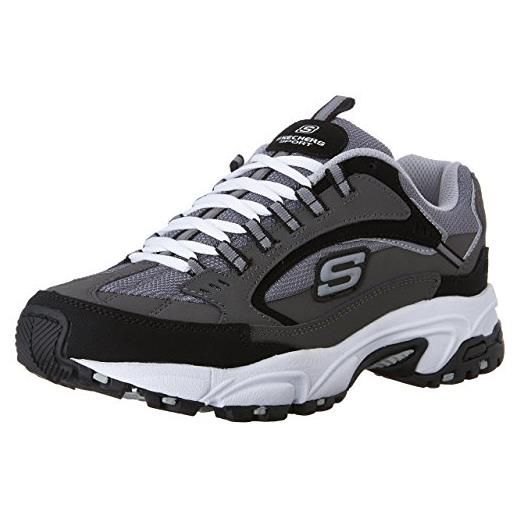 Skechers sport men's stamina nuovo cutback lace-up sneaker, charcoal/black, 6.5 m us