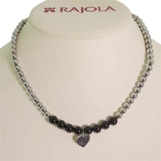 Rajola collana Rajola etna con ematite e onice