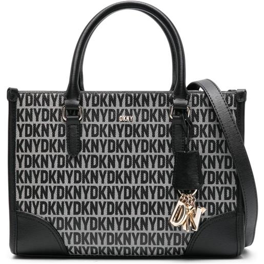 DKNY borsa tote con monogramma - nero