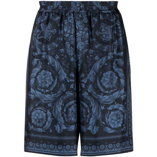 Versace shorts con stampa barocca - blu
