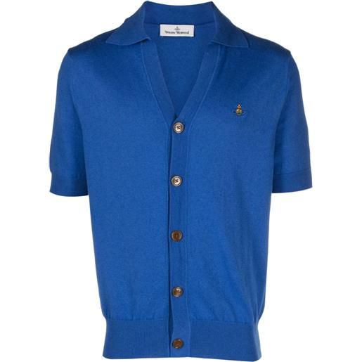 Vivienne Westwood camicia con ricamo orb - blu